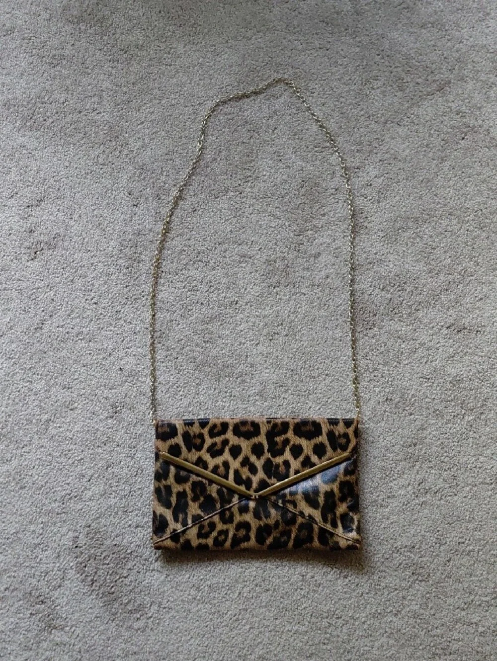 Leopard Print Envelope Clutch - Animal Print Brown Fashion Bag